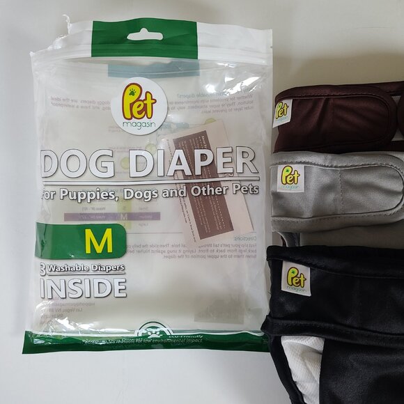 Dog Female Diapers 9 Reusable + 10 Disposable Waist 14" - 22" Skirts Washable - Picture 4 of 15